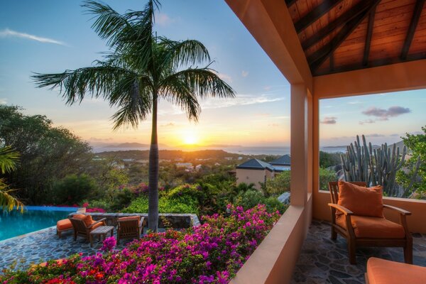 View from the terrace of the magical dawn