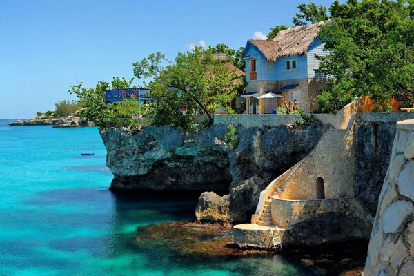 A beautiful quiet island surrounded by azure water