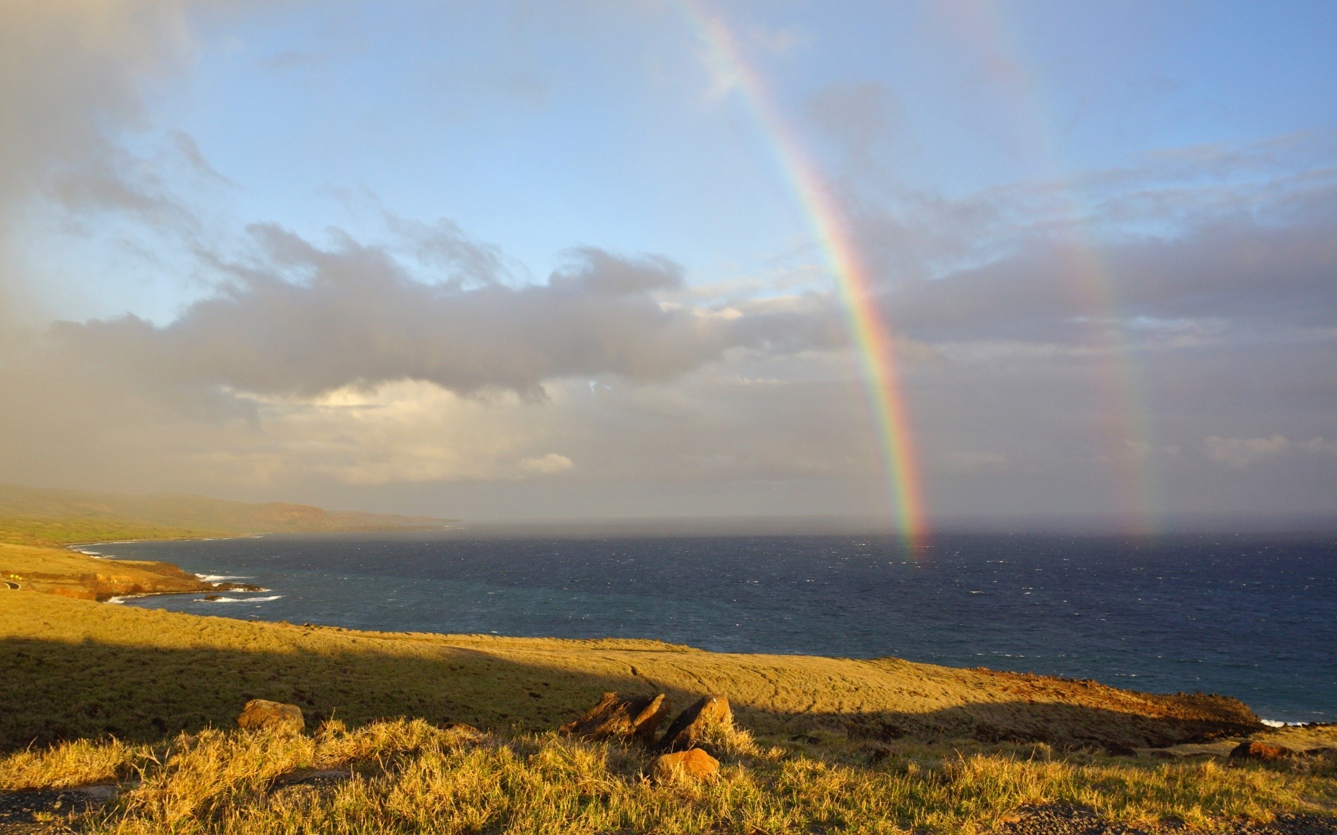 îles arc-en-ciel paysage eau tempête ciel météo en plein air pluie coucher de soleil scénique nature voyage lumière du jour