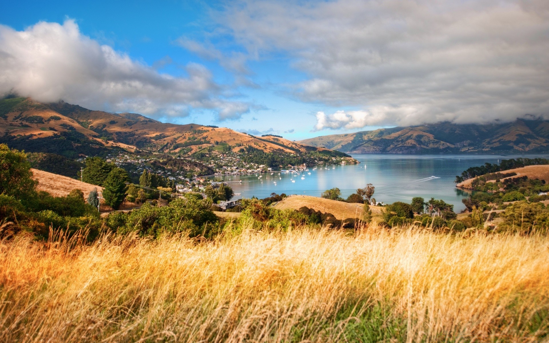 australia and oceania landscape nature travel water sky outdoors mountain grass scenic lake sunset