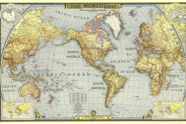 Geographische Lage von Materie und Ozeanen