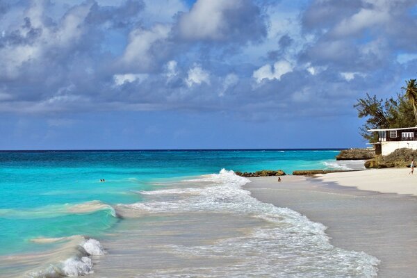 Azure coast of pure sand