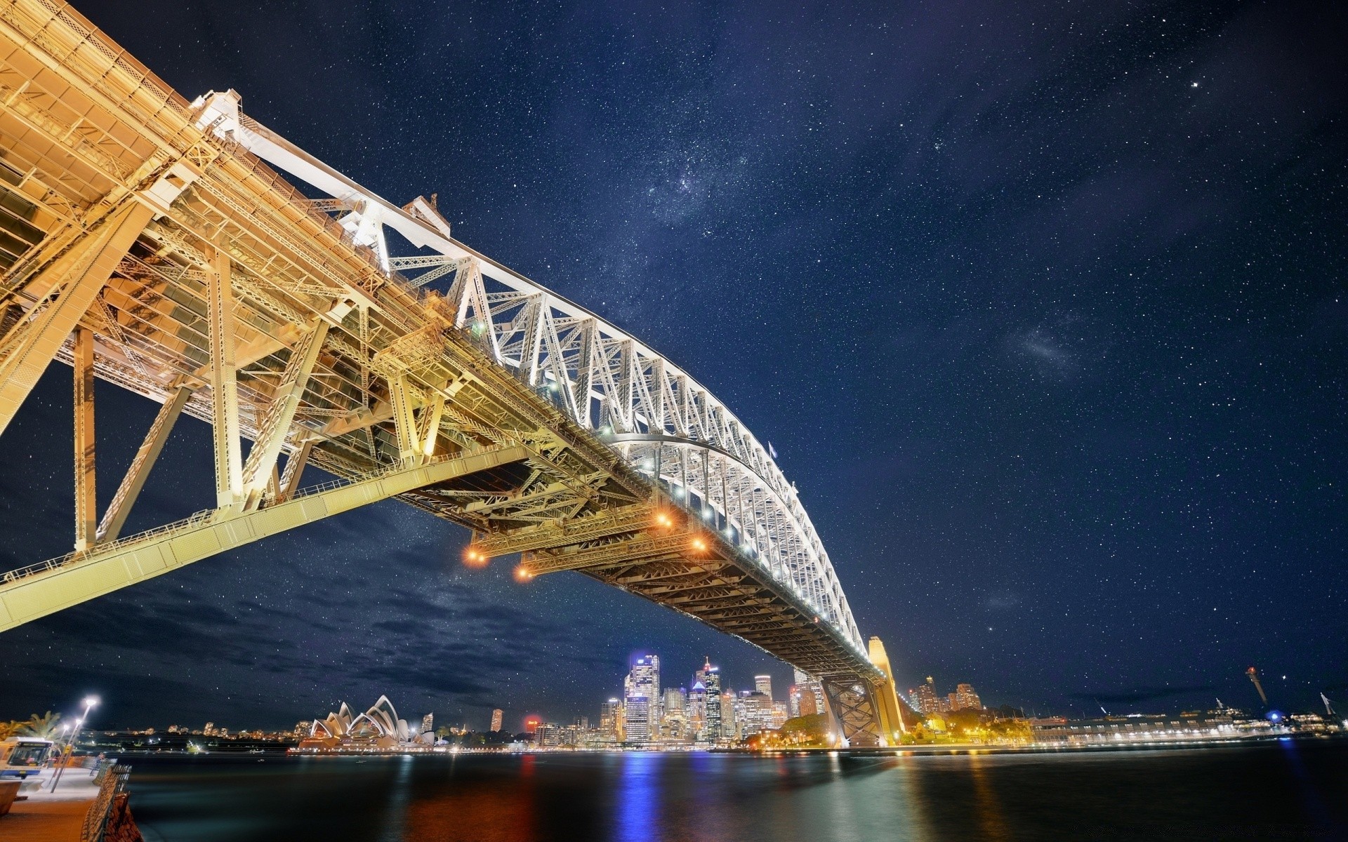 australia and oceania bridge transportation system water travel sky vehicle architecture outdoors city light connection building