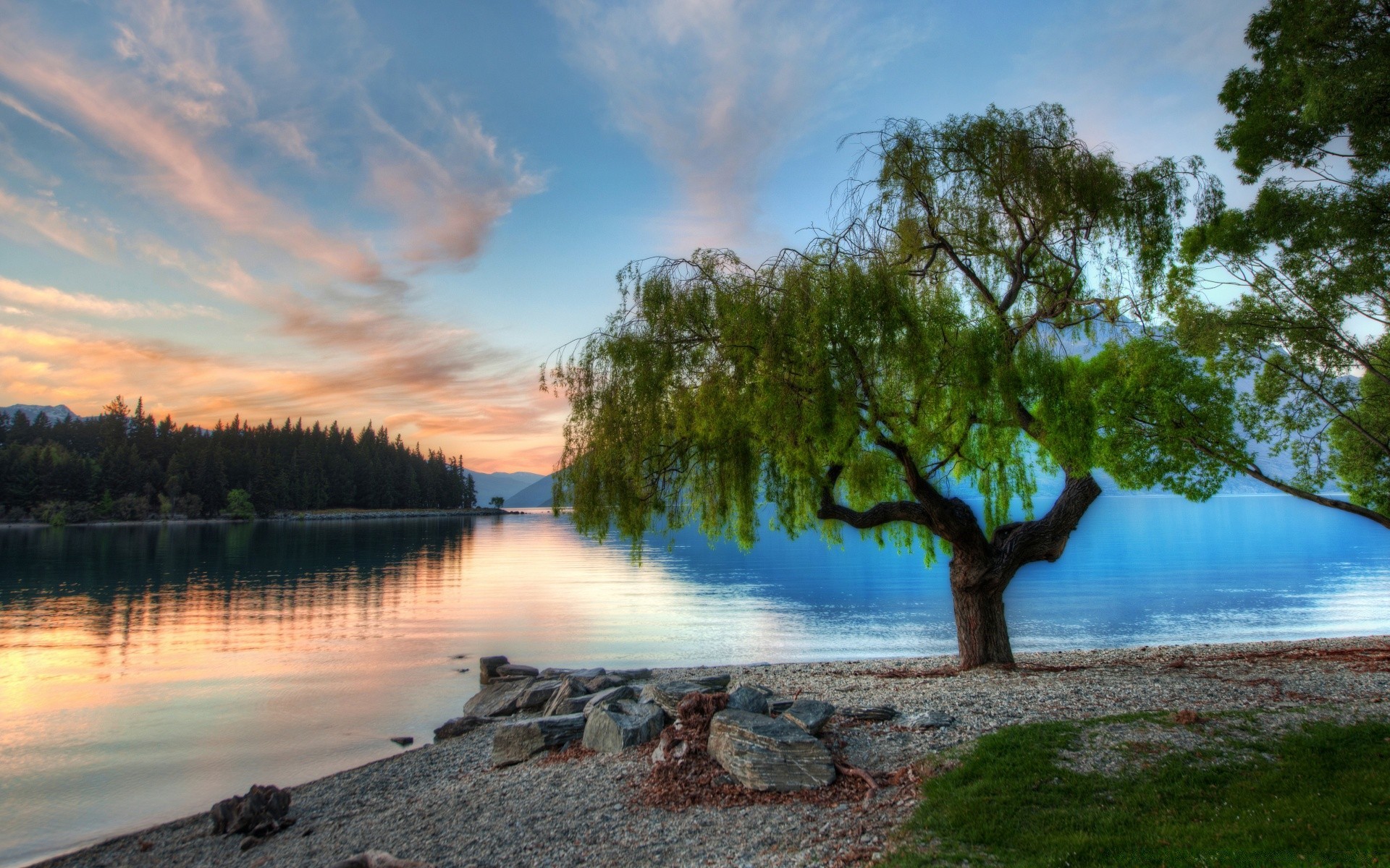 australie et océanie eau arbre nature paysage ciel été aube lac voyage à l extérieur soleil réflexion scénique bois beau temps coucher de soleil idylle soirée