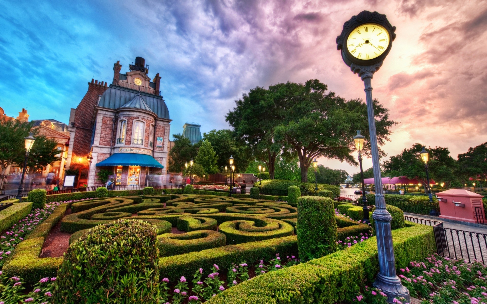 other city architecture building garden outdoors city travel tree park clock daylight lawn sky castle house