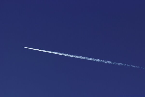 The white footprint of the plane