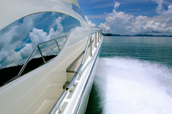 View from the yacht to the sea